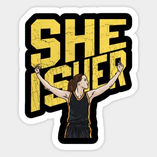 She Is Her - Caitlin Clark - Flat Cartoon Drawing Sticker